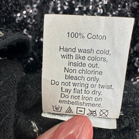 J. Crew Black Ivory Polka Dot Womens Scoop Neck Sequin Top Festive Party Size S - Picture 9 of 9